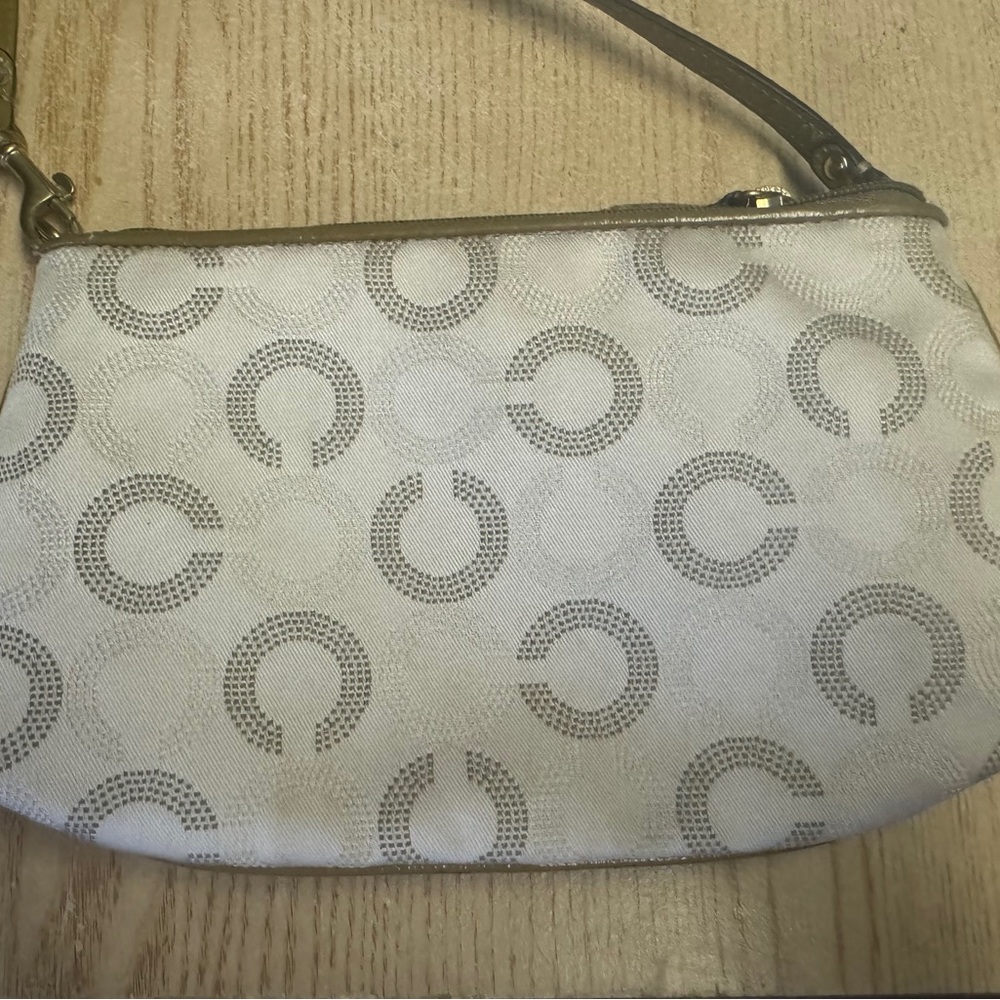 Coach Tan and Brown Wristlet - Picture 2 of 5